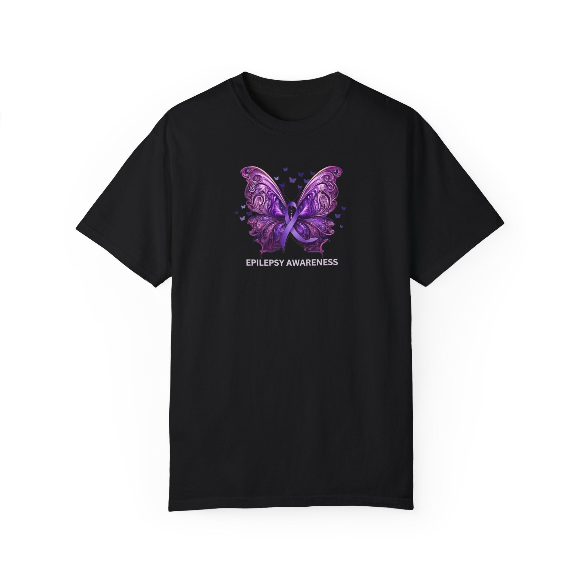 Epilepsy Butterfly Unisex Garment - Dyed T - shirt - T - Shirt - Epileptic Al’s Shop