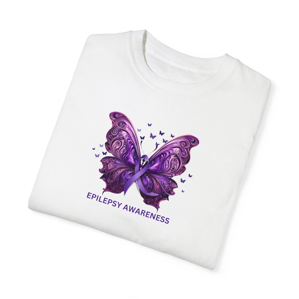 Epilepsy Butterfly Unisex Garment - Dyed T - shirt - T - Shirt - Epileptic Al’s Shop