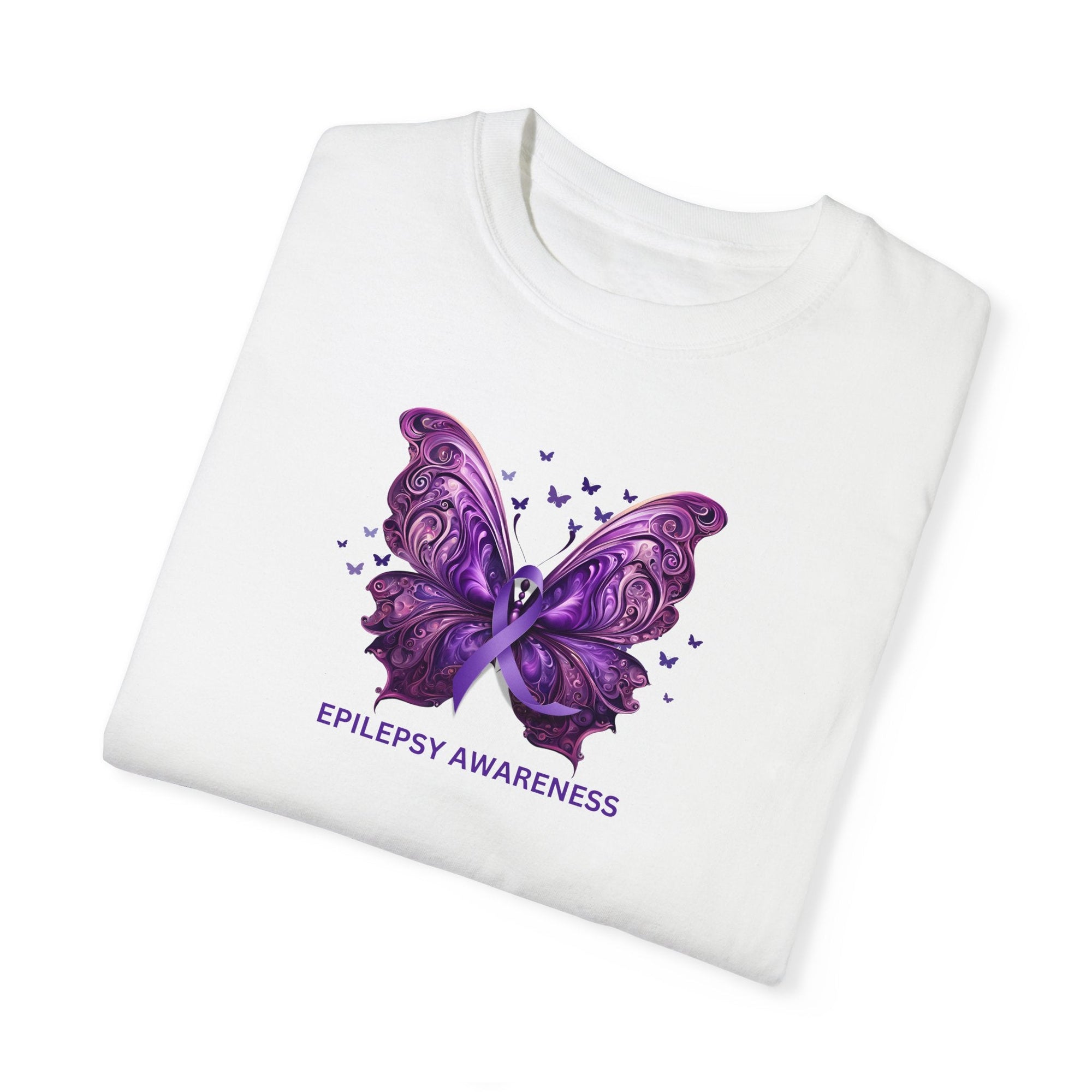Epilepsy Butterfly Unisex Garment - Dyed T - shirt - T - Shirt - Epileptic Al’s Shop