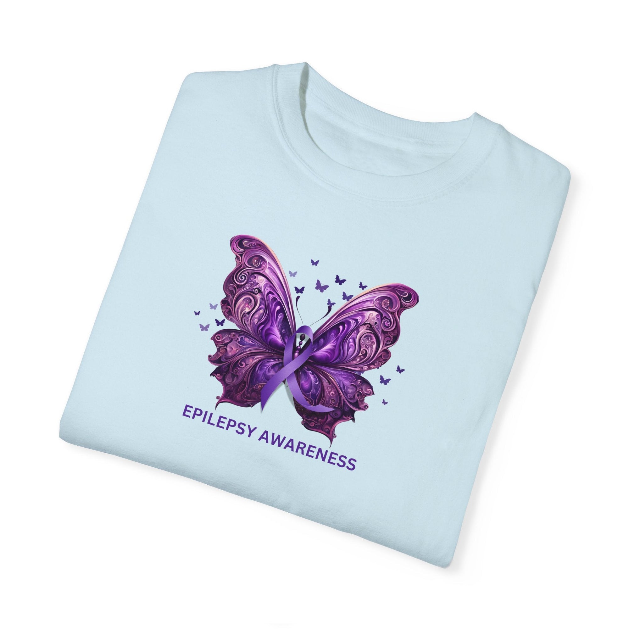 Epilepsy Butterfly Unisex Garment - Dyed T - shirt - T - Shirt - Epileptic Al’s Shop