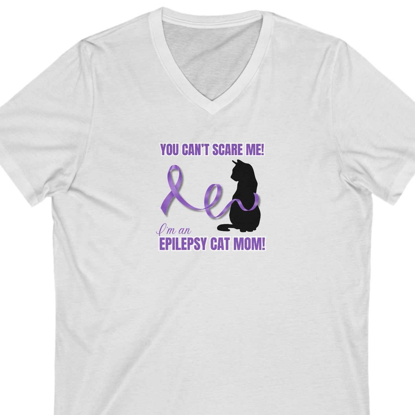 Epilepsy Cat Mom Jersey Short Sleeve V - Neck Tee - V - neck - Epileptic Al’s Shop