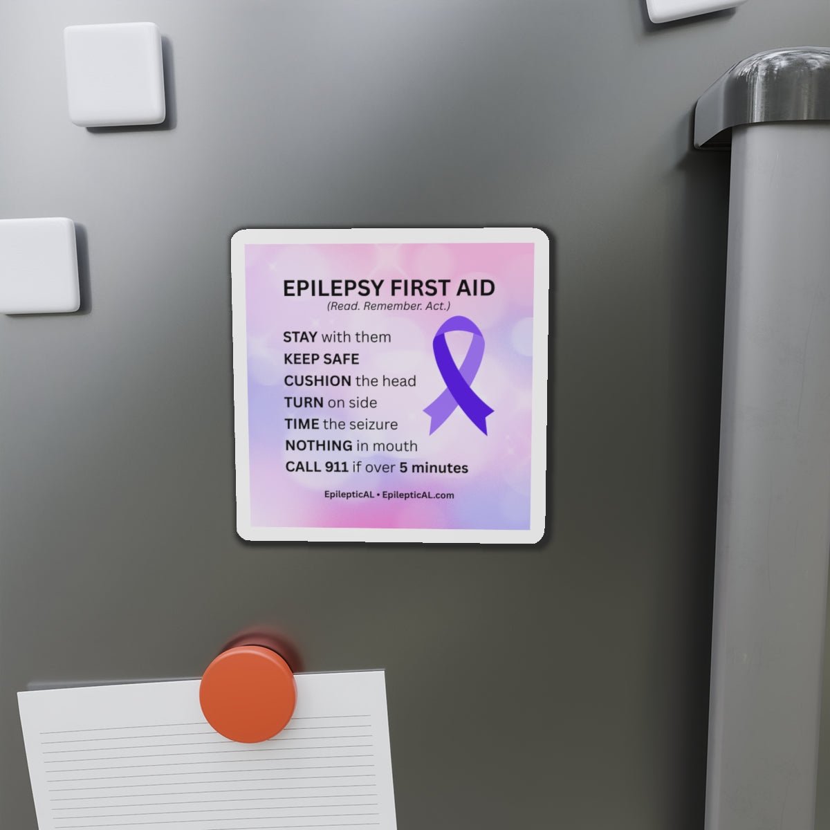 Epilepsy First Aid Magnet | Read. Remember. Act. - Magnets, Indoor & Outdoor - EpiAl's Shop