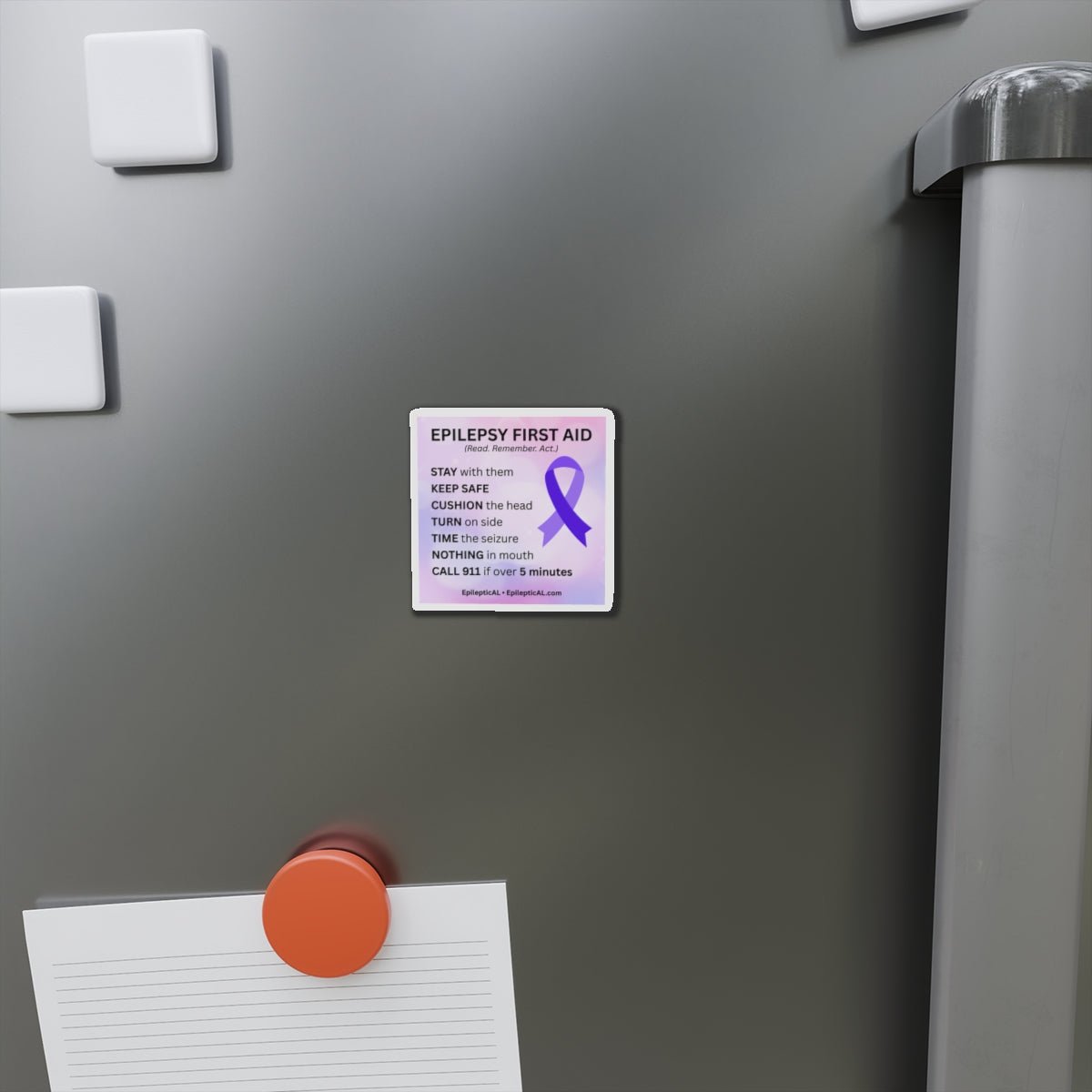 Epilepsy First Aid Magnet | Read. Remember. Act. - Magnets, Indoor & Outdoor - EpiAl's Shop