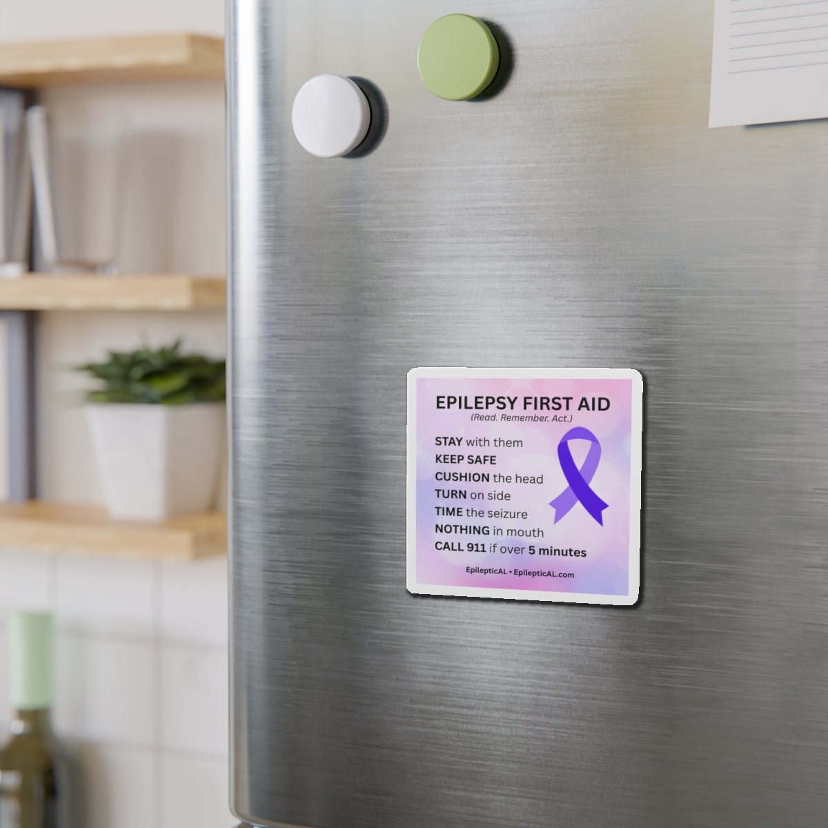 Epilepsy First Aid Magnet | Read. Remember. Act. - Magnets, Indoor & Outdoor - EpiAl's Shop