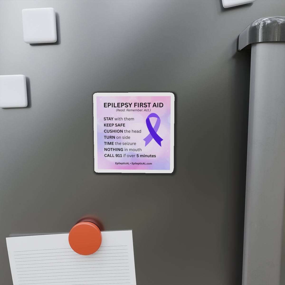 Epilepsy First Aid Magnet | Read. Remember. Act. - Magnets, Indoor & Outdoor - EpiAl's Shop