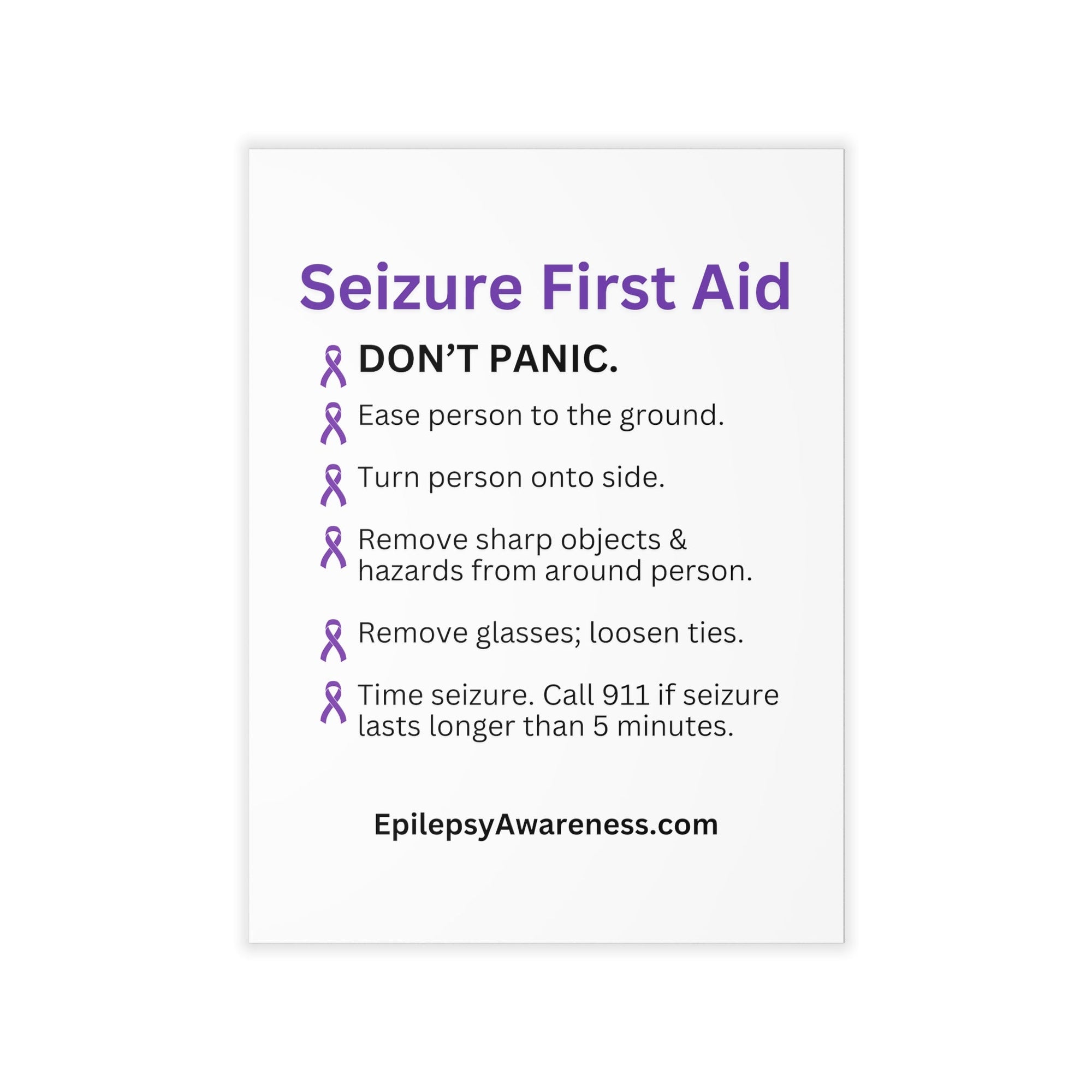 Epilepsy First Aid Wall Decals - Wall Decal - Epileptic Al’s Shop