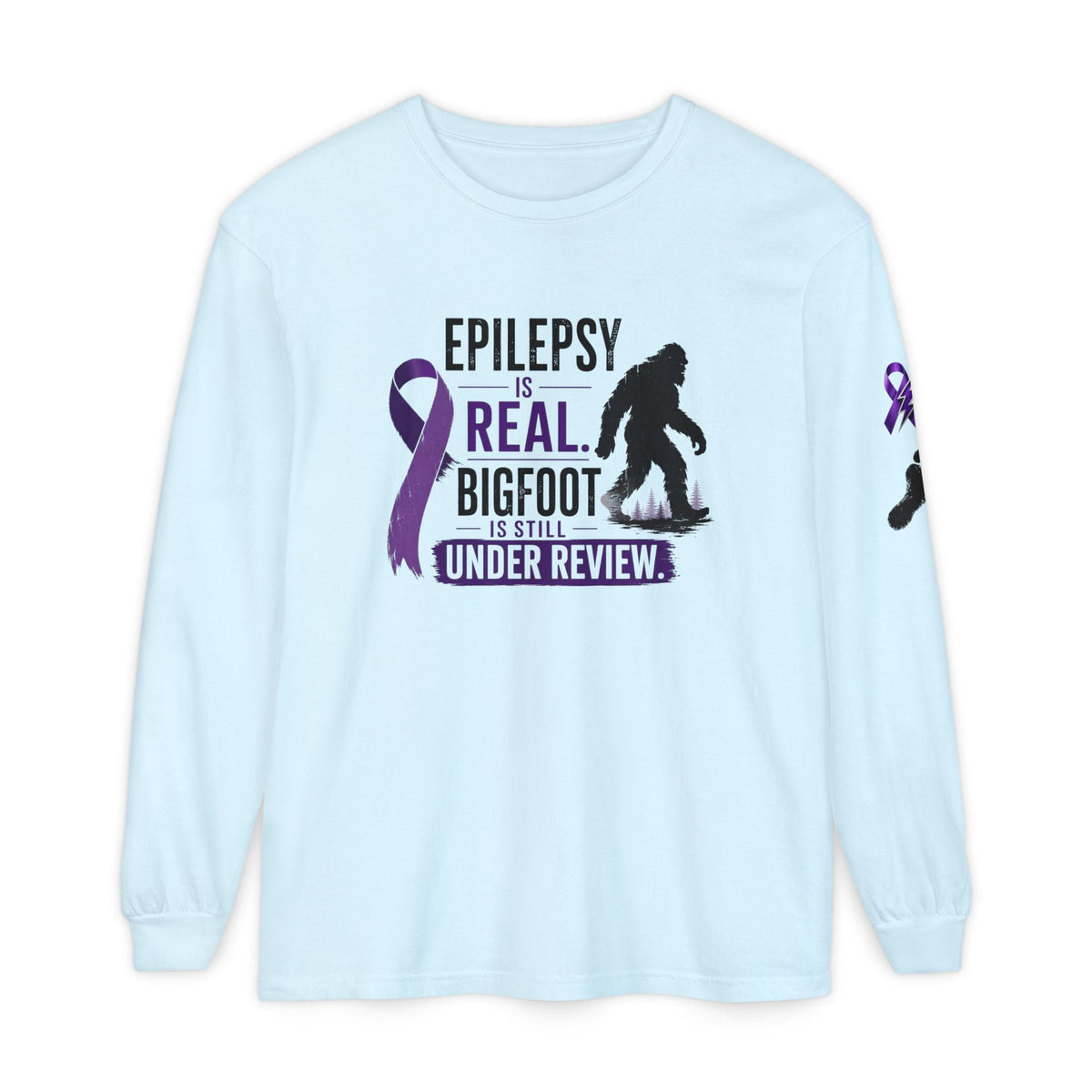 Epilepsy Is Real. Bigfoot Is Still Under Review. Long Sleeve Shirt - Clothing, Unisex, T-Shirts, Long-Sleeved - EpiAl's Shop