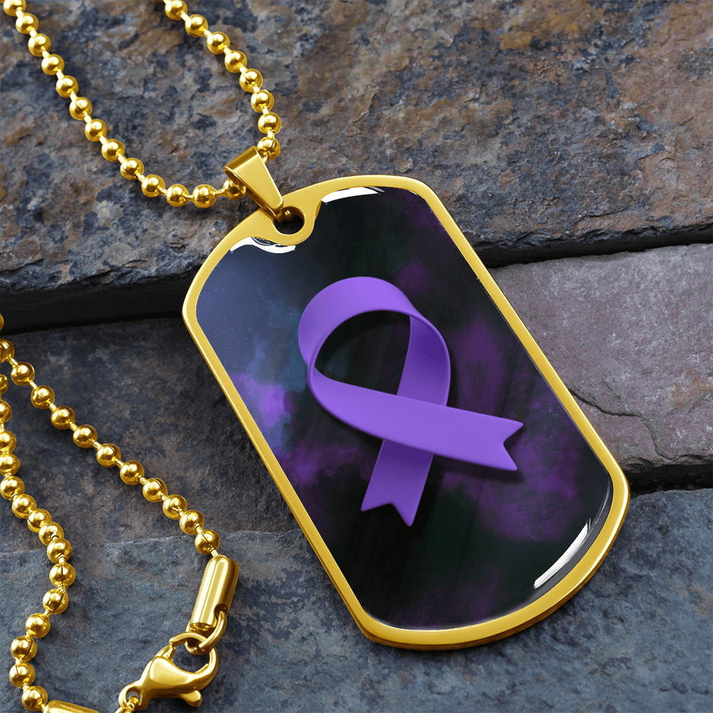 Epilepsy Purple Ribbon Necklace - Jewelry, Necklaces - EpiAl's Shop