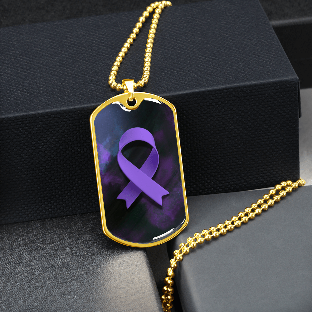 Epilepsy Purple Ribbon Necklace - Jewelry, Necklaces - EpiAl's Shop