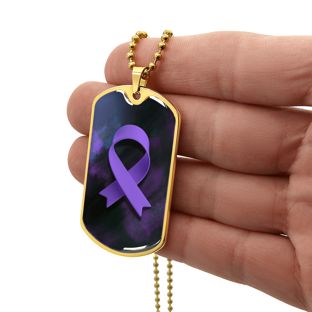 Epilepsy Purple Ribbon Necklace - Jewelry, Necklaces - EpiAl's Shop