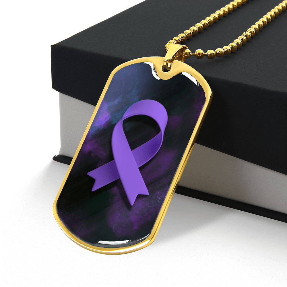 Epilepsy Purple Ribbon Necklace - Jewelry, Necklaces - EpiAl's Shop