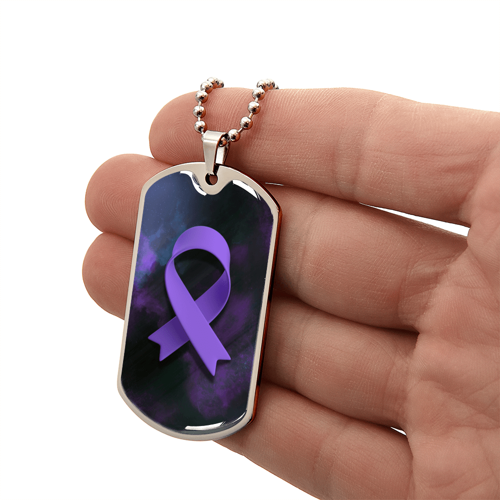 Epilepsy Purple Ribbon Necklace - Jewelry, Necklaces - EpiAl's Shop