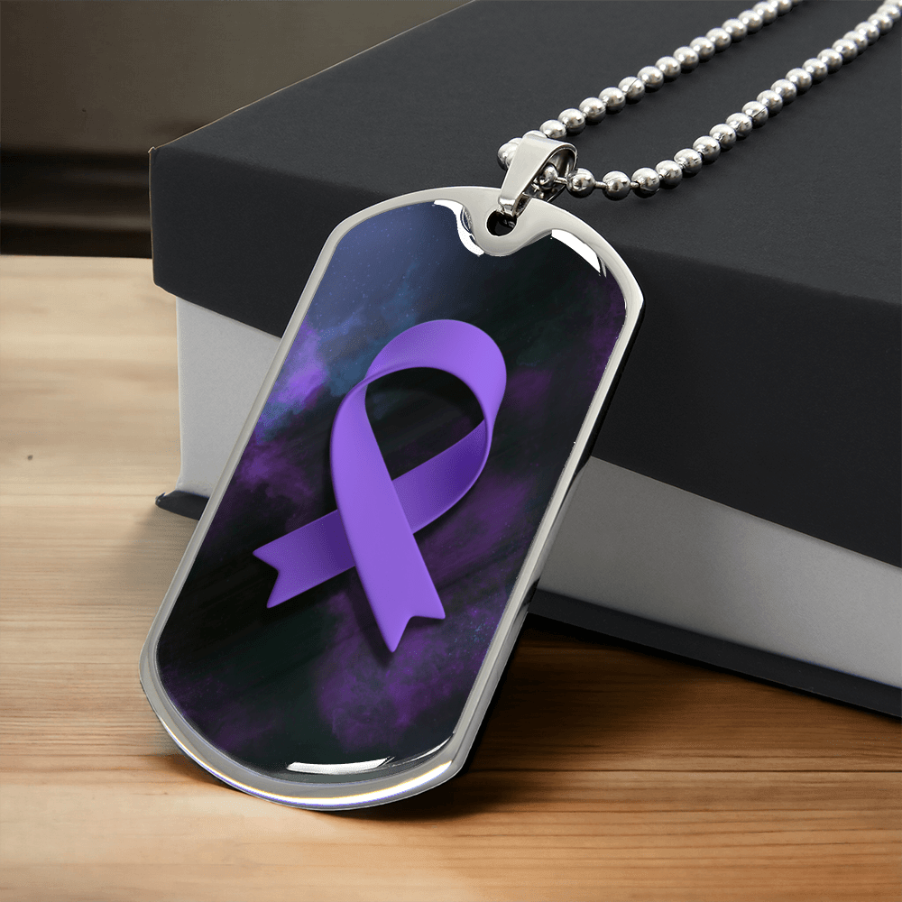 Epilepsy Purple Ribbon Necklace - Jewelry, Necklaces - EpiAl's Shop
