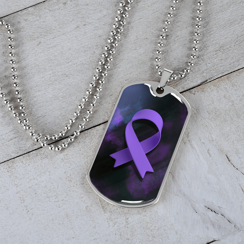 Epilepsy Purple Ribbon Necklace - Jewelry, Necklaces - EpiAl's Shop