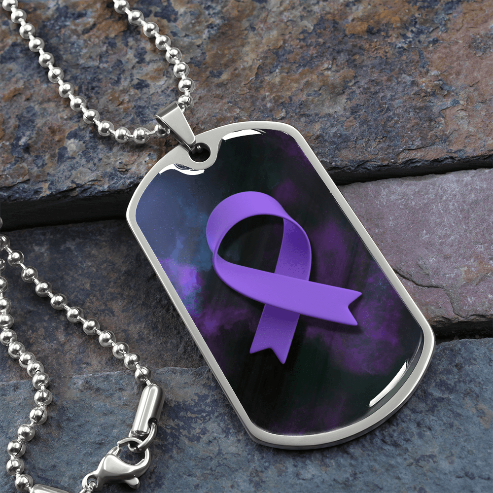 Epilepsy Purple Ribbon Necklace - Jewelry, Necklaces - EpiAl's Shop