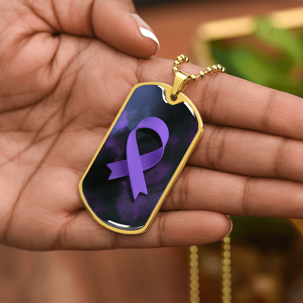Epilepsy Purple Ribbon Necklace - Jewelry, Necklaces - EpiAl's Shop