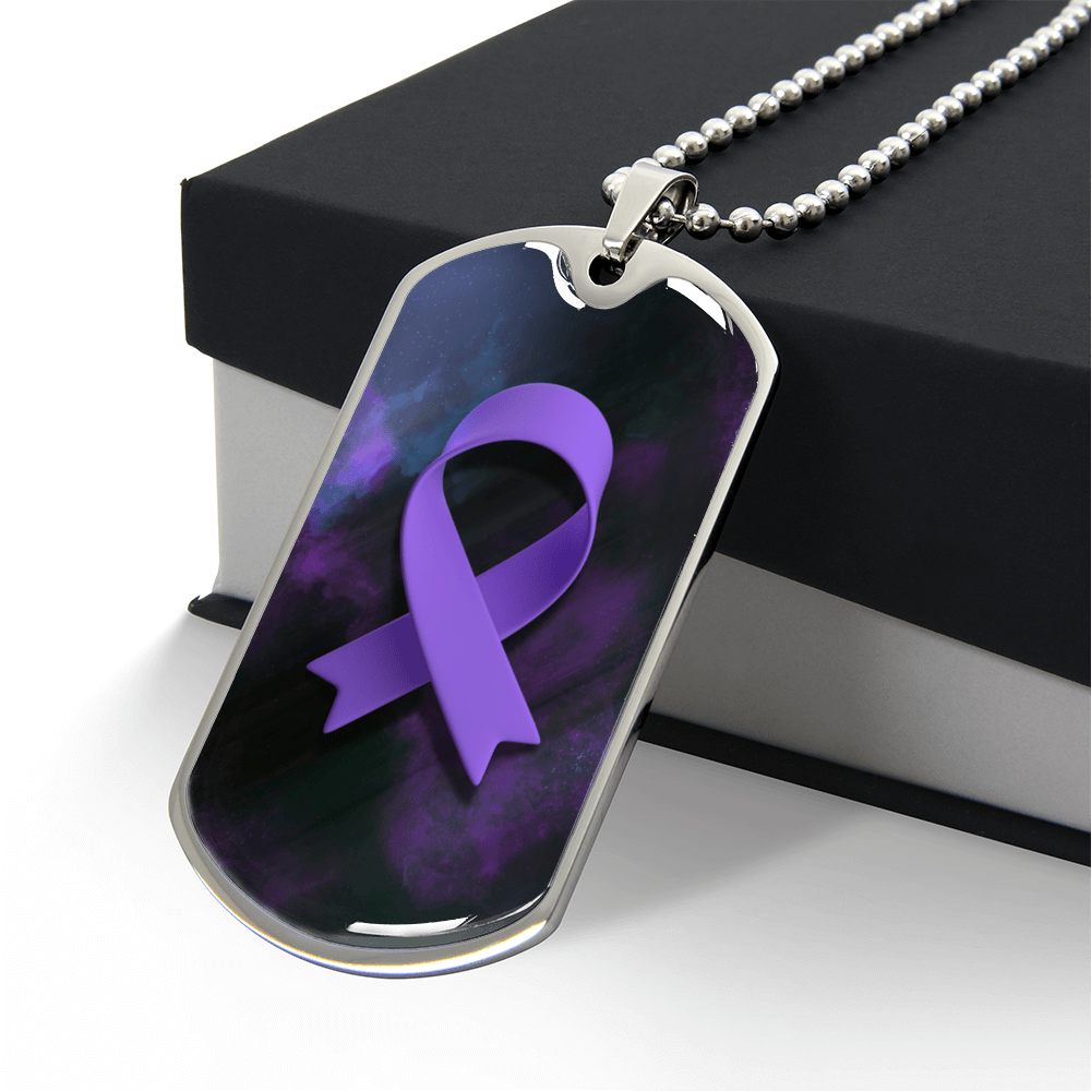 Epilepsy Purple Ribbon Necklace - Jewelry, Necklaces - EpiAl's Shop