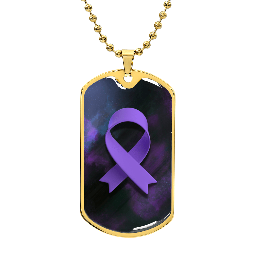 Epilepsy Purple Ribbon Necklace - Jewelry, Necklaces - EpiAl's Shop