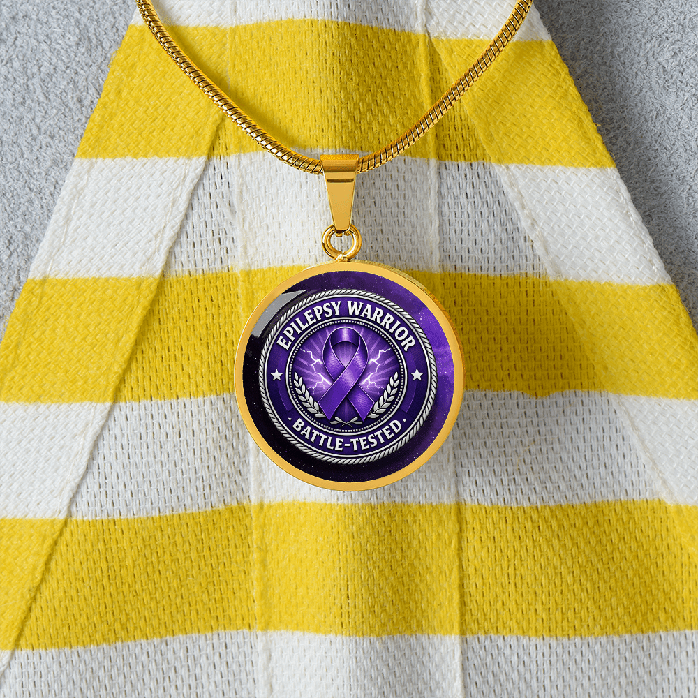 Epilepsy Warrior – Battle-Tested Round Pendant Necklace - Jewelry, Necklaces - EpiAl's Shop