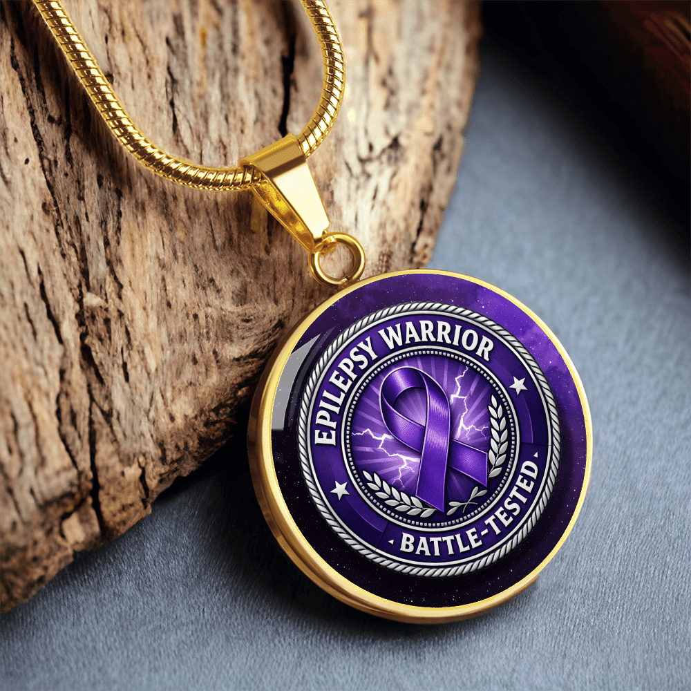 Epilepsy Warrior – Battle-Tested Round Pendant Necklace - Jewelry, Necklaces - EpiAl's Shop