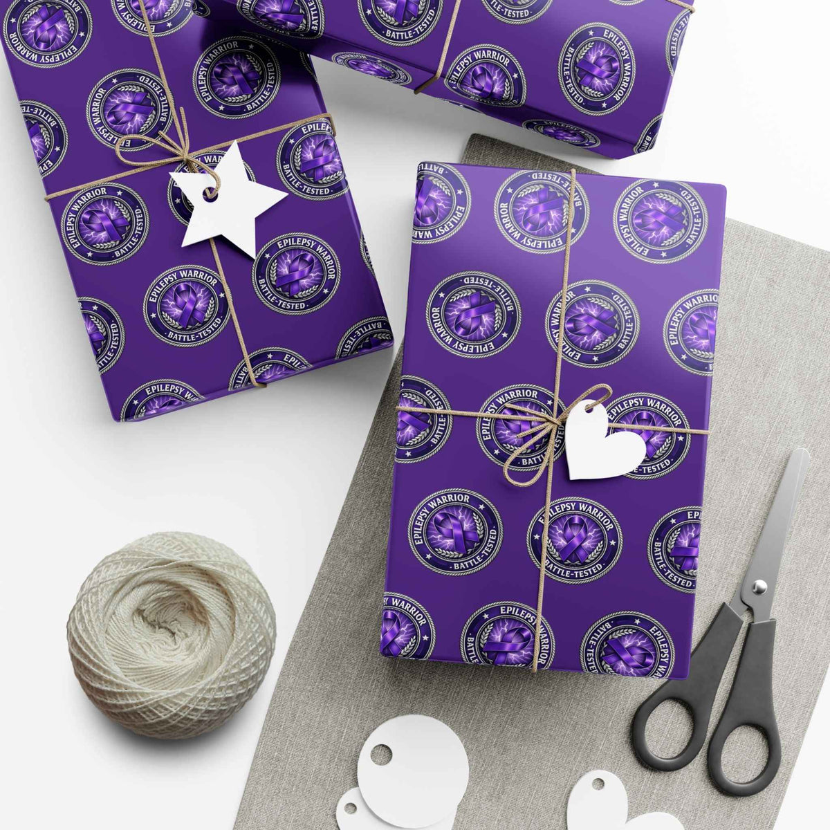 Epilepsy Warrior Gift Wrap | Purple Awareness All-Occasion Wrapping Paper - Gift Wrap, Paper - EpiAl's Shop