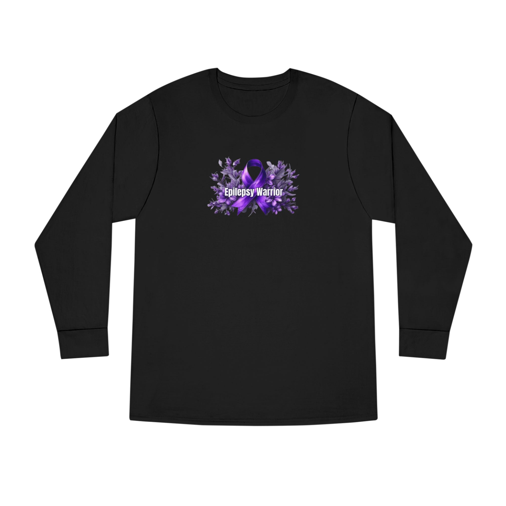 Epilepsy Warrior Long Sleeve Crewneck Tee - Clothing, T-shirts, Long - Sleeve - EpiAl's Shop