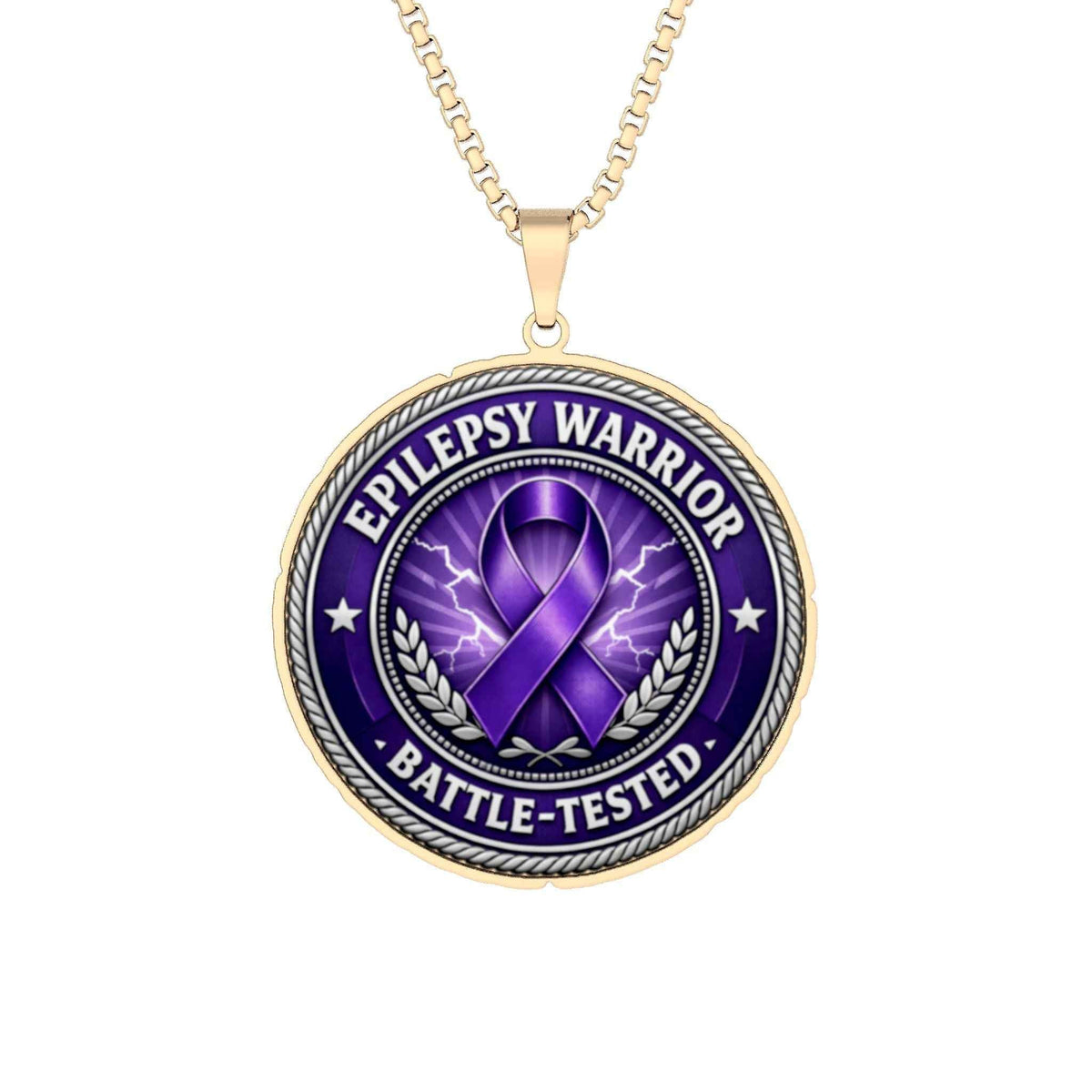 Epilepsy Warrior Necklace | Battle-Tested Awareness Pendant - Jewelry, Necklaces - EpiAl's Shop