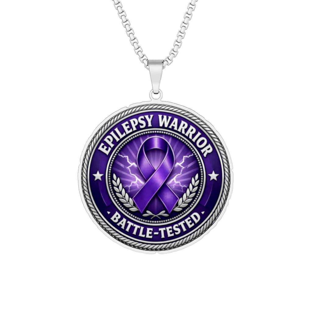 Epilepsy Warrior Necklace | Battle-Tested Awareness Pendant - Jewelry, Necklaces - EpiAl's Shop