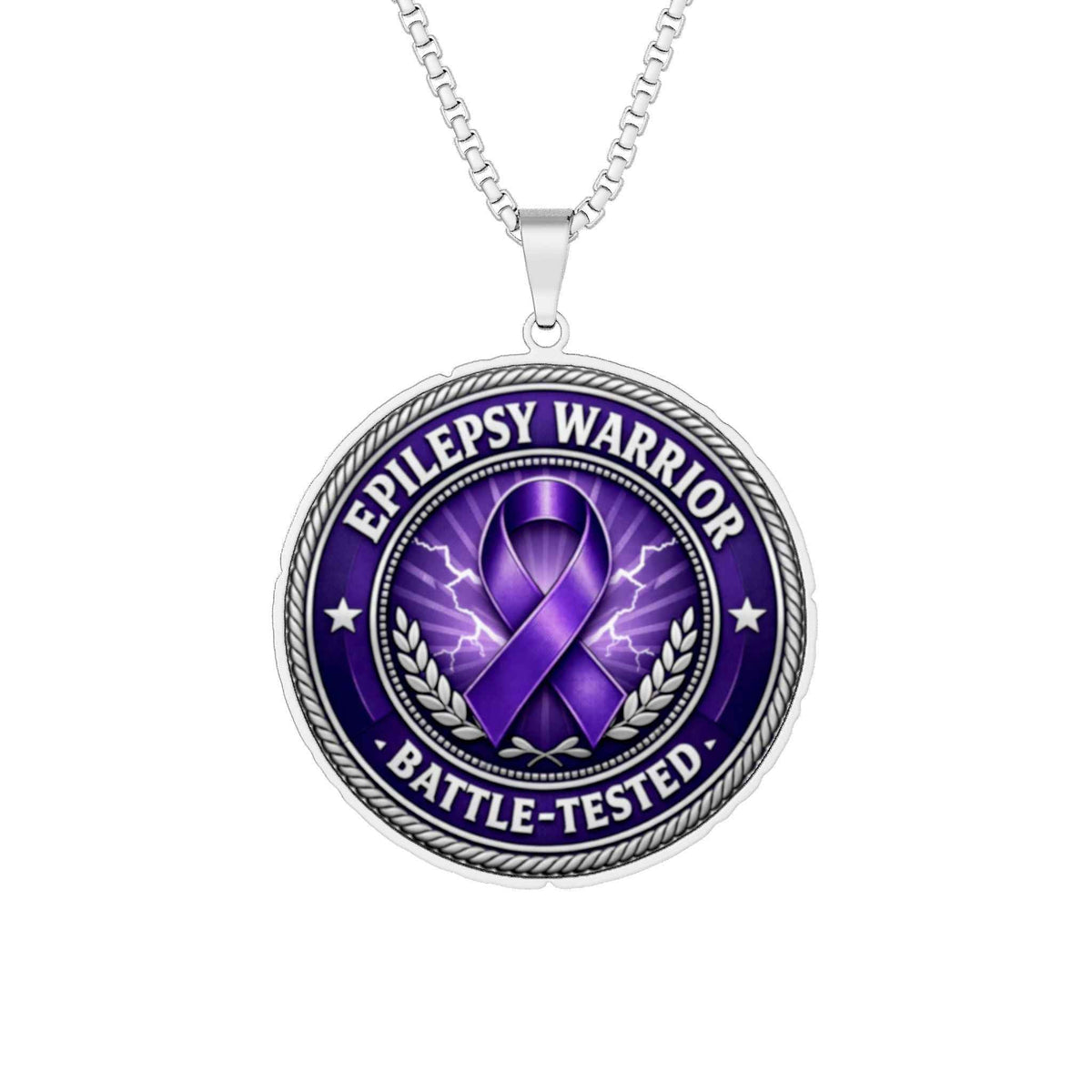 Epilepsy Warrior Necklace | Battle-Tested Awareness Pendant - Jewelry, Necklaces - EpiAl's Shop