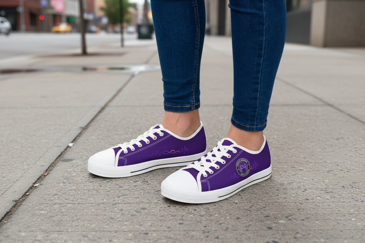 Epilepsy Warrior – Purple Awareness Low Top Sneakers - Shoes, Sneakers - EpiAl's Shop