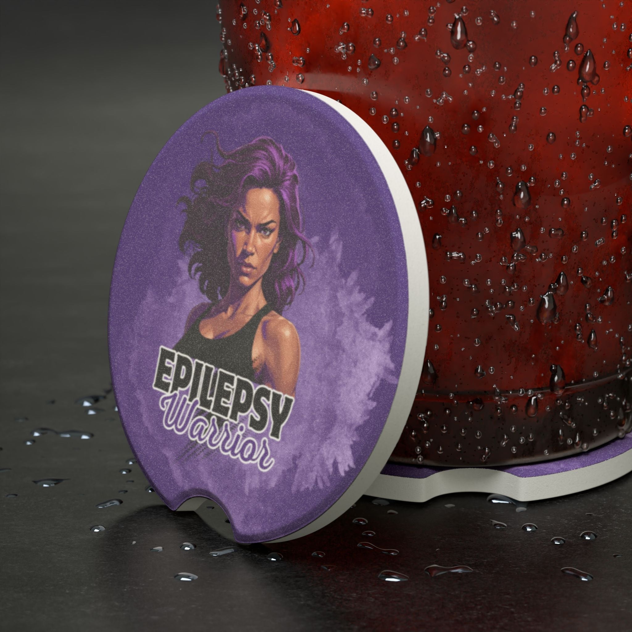 Epilepsy Warrior Soapstone Car Coaster - Accessories, Auto, Coasters - EpiAl's Shop