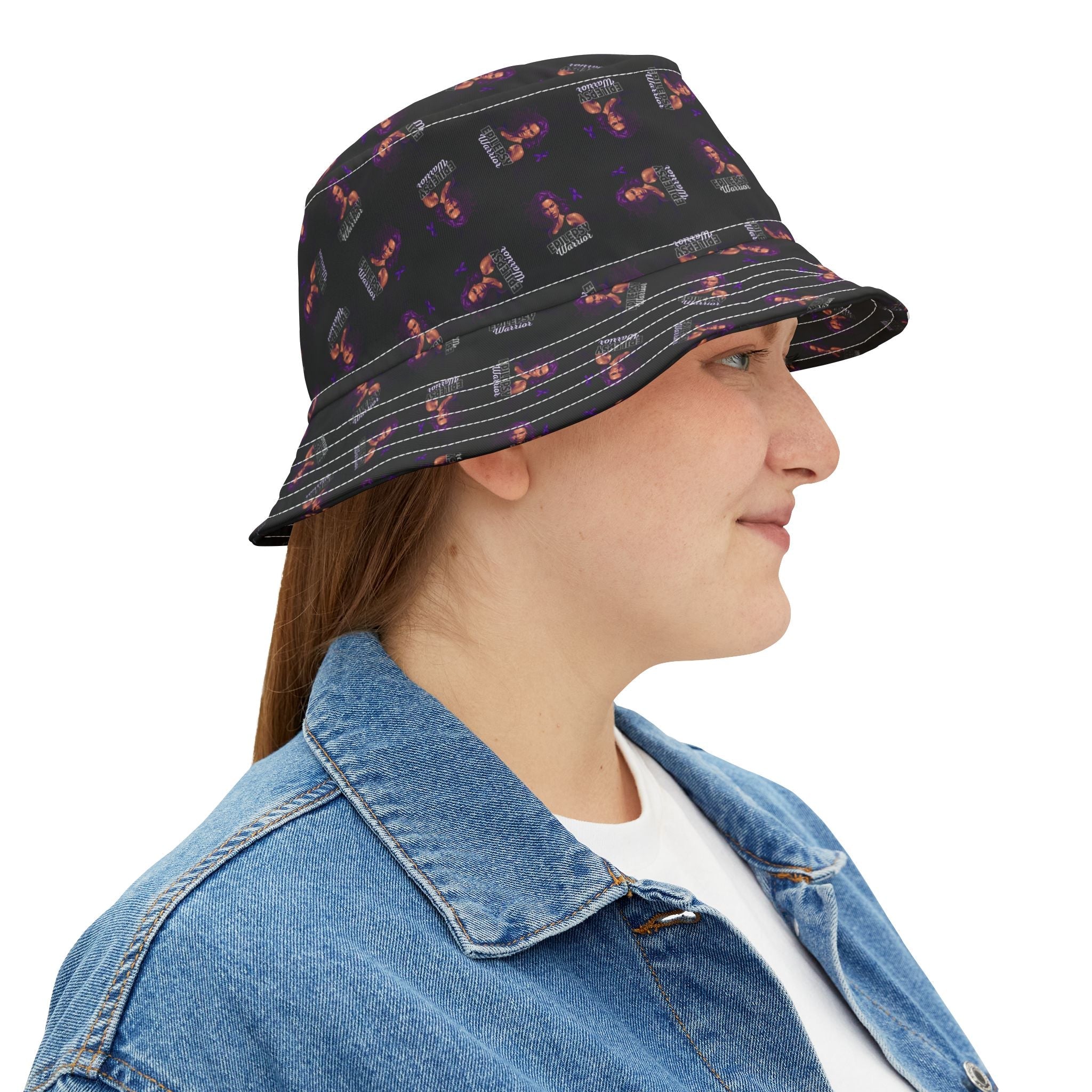 Epilepsy Warrior Woman Bucket Hat - Hats, Bucket - EpiAl's Shop
