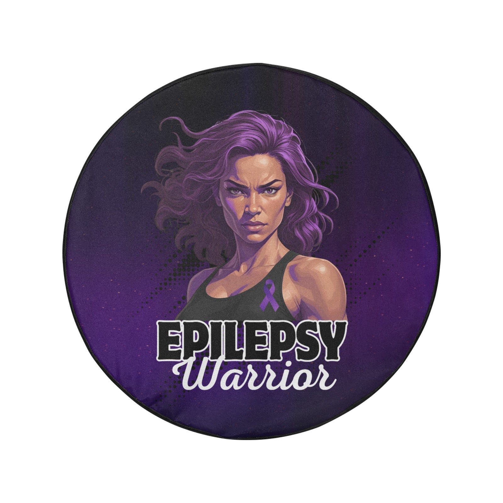 Epilepsy Warrior Woman Spare Tire Cover (Large)(17") - Accessories, Auto, Spare Tire Covers - EpiAl's Shop