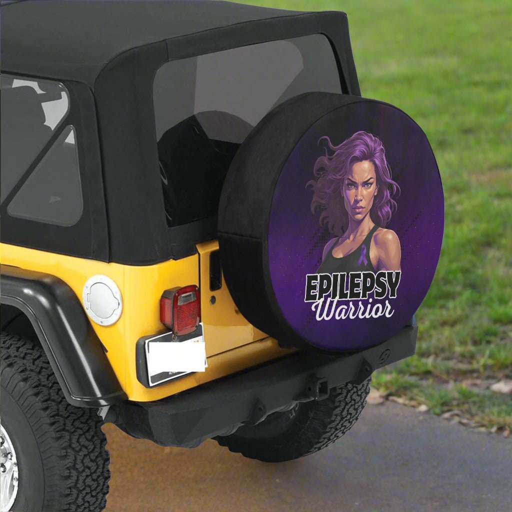 Epilepsy Warrior Woman Spare Tire Cover (Small)(15") - Accessories, Auto, Spare Tire Covers - EpiAl's Shop