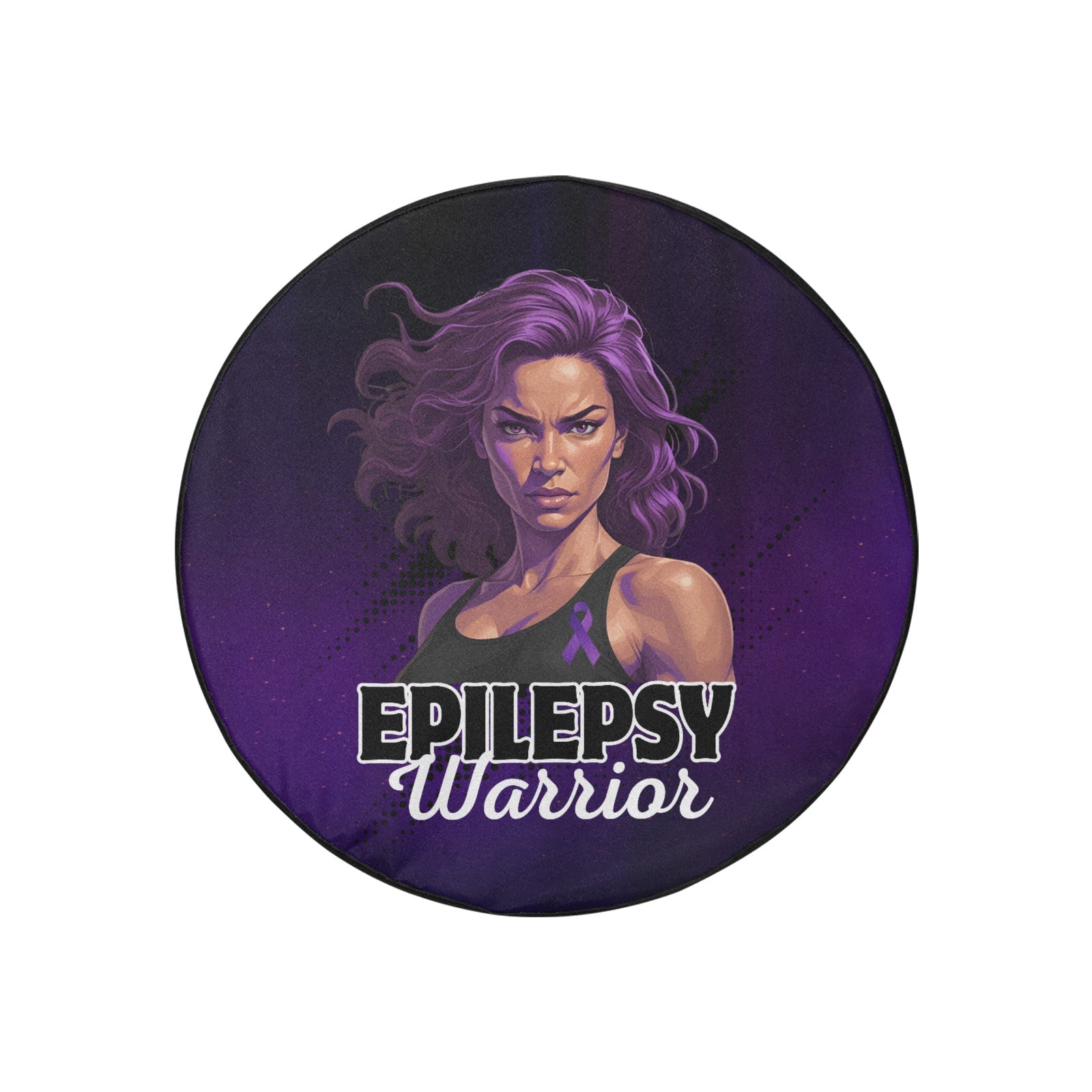 Epilepsy Warrior Woman Spare Tire Cover (Small)(15") - Accessories, Auto, Spare Tire Covers - EpiAl's Shop