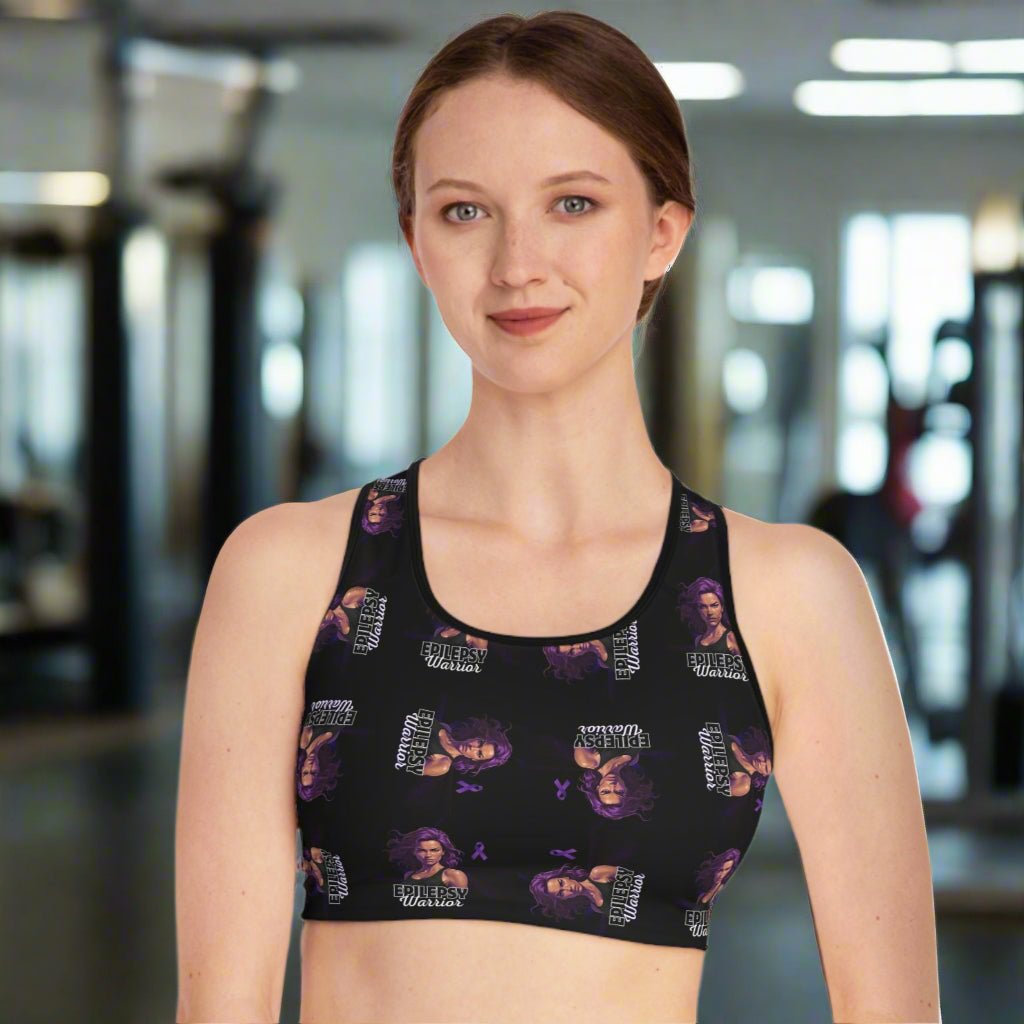 Epilepsy Warrior Woman Sports Bra/Workout Top - Clothing, Workout - EpiAl's Shop