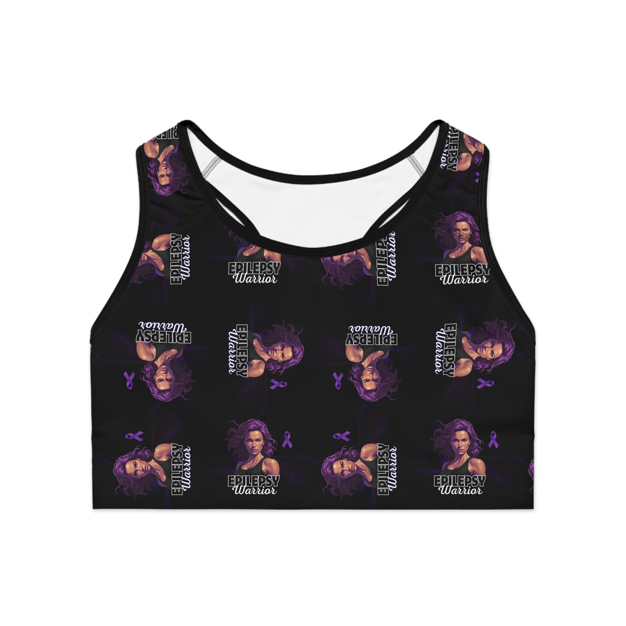 Epilepsy Warrior Woman Sports Bra/Workout Top - Clothing, Workout - EpiAl's Shop