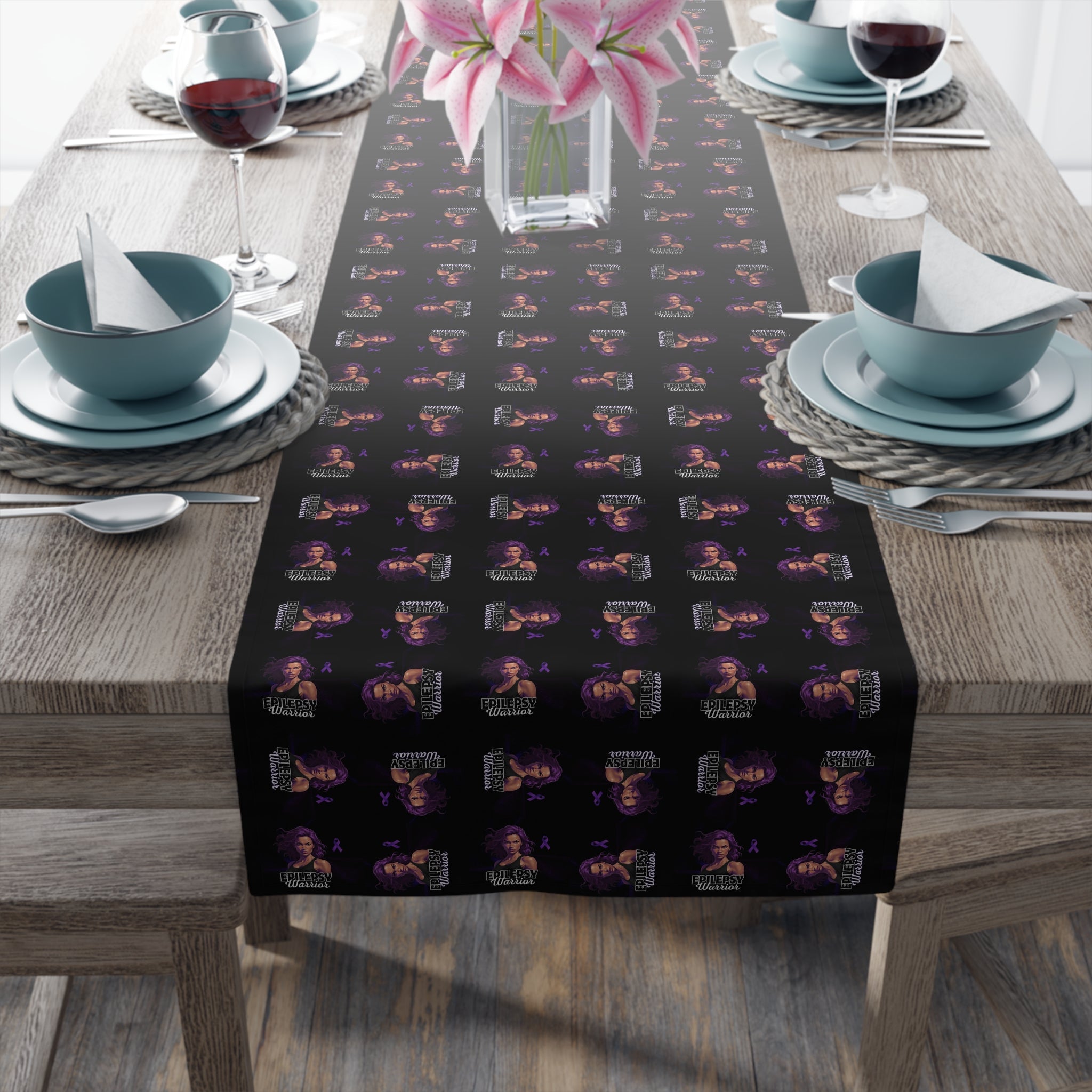 Epilepsy Warrior Woman Table Runner - Decor, Dining, Table Decor - EpiAl's Shop