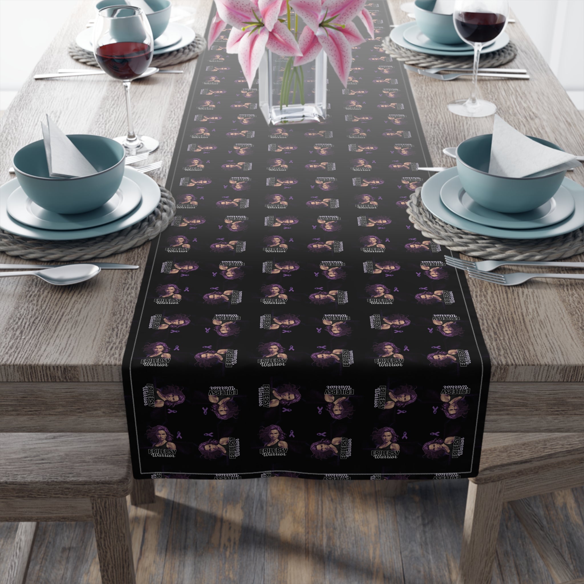 Epilepsy Warrior Woman Table Runner - Decor, Dining, Table Decor - EpiAl's Shop