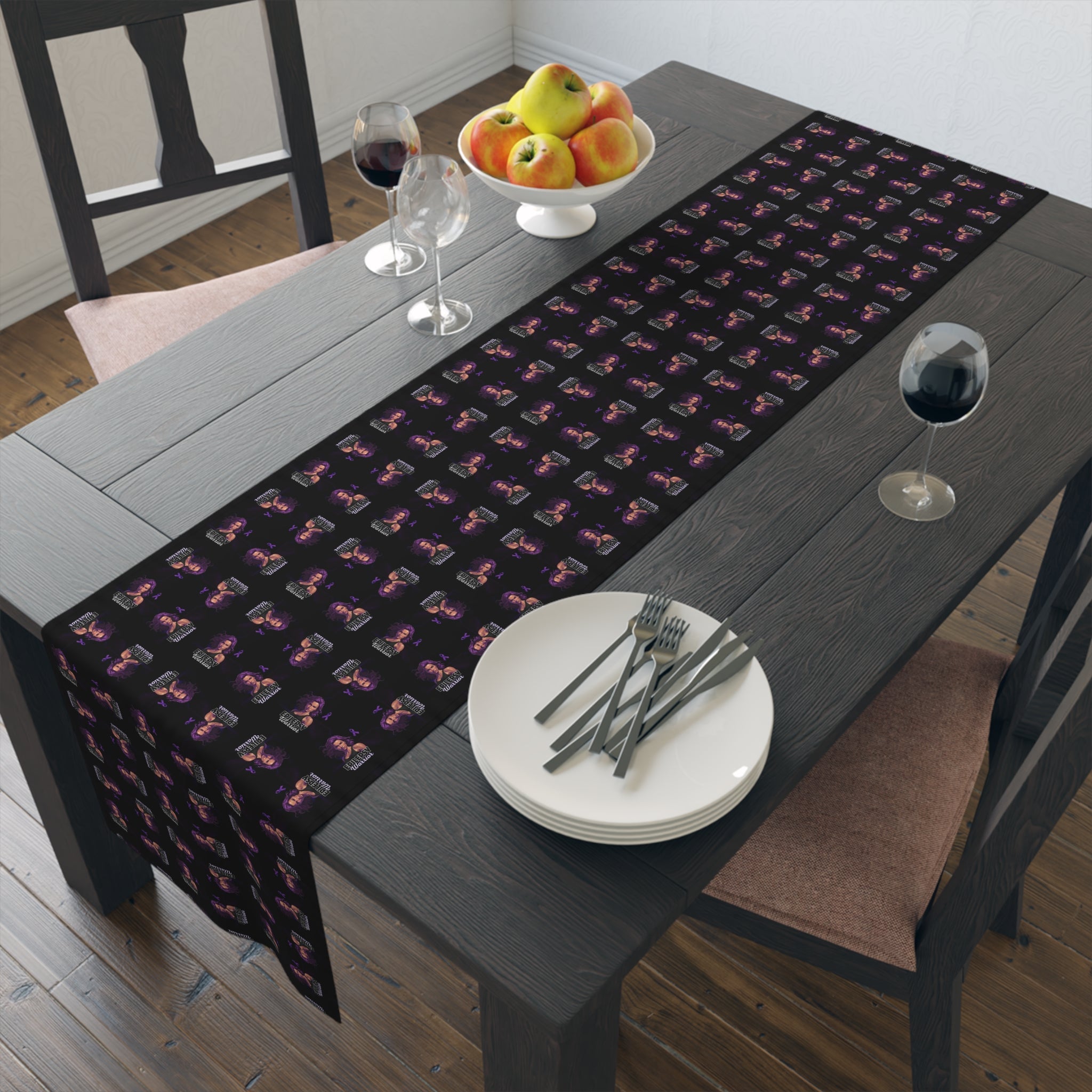 Epilepsy Warrior Woman Table Runner - Decor, Dining, Table Decor - EpiAl's Shop