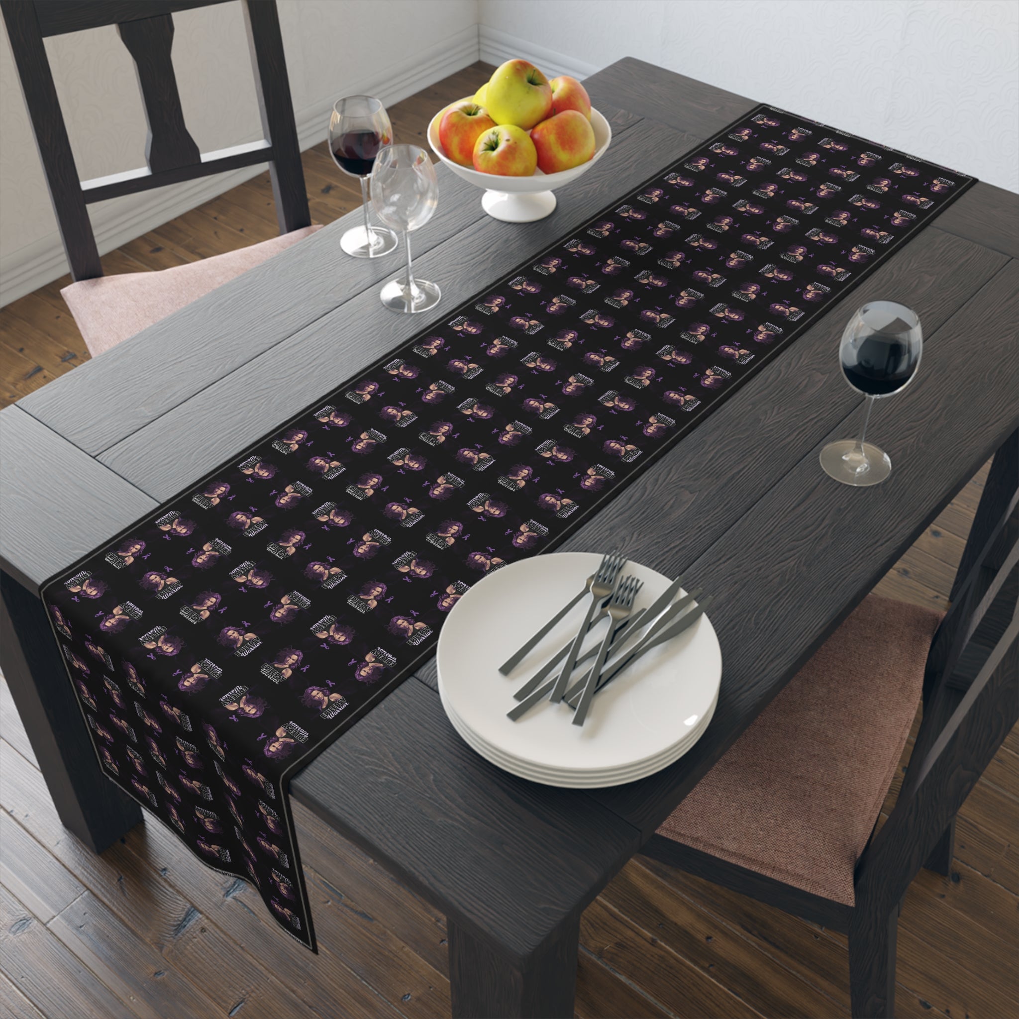 Epilepsy Warrior Woman Table Runner - Decor, Dining, Table Decor - EpiAl's Shop