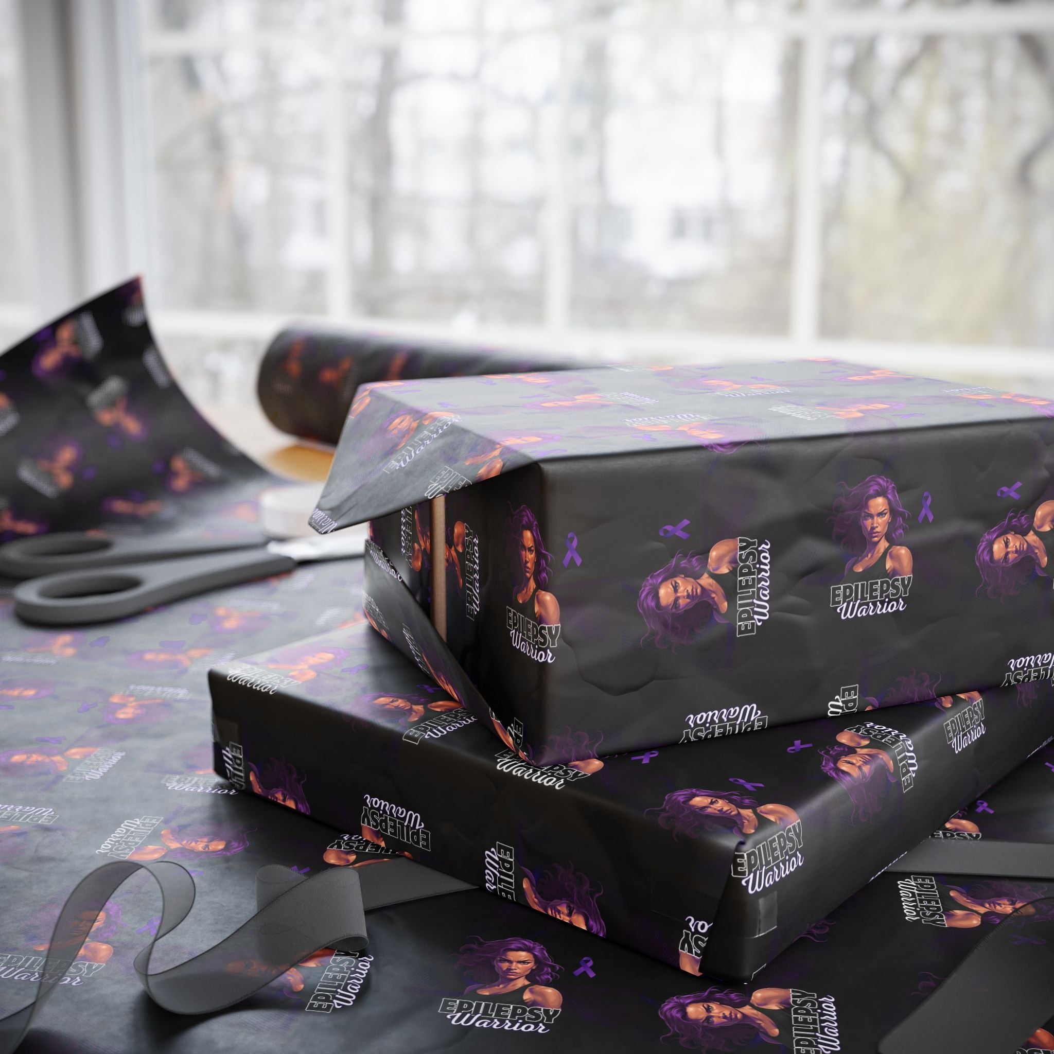 Epilepsy Warrior Woman Wrapping Paper - Paper Products, Gift Wrapping Paper - EpiAl's Shop