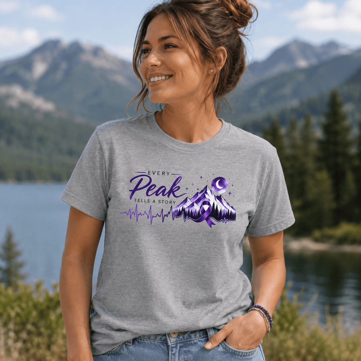 Every Peak Tells a Story Epilepsy Awareness Women's T-Shirt - Clothing, Women, T-Shirts - EpiAl's Shop