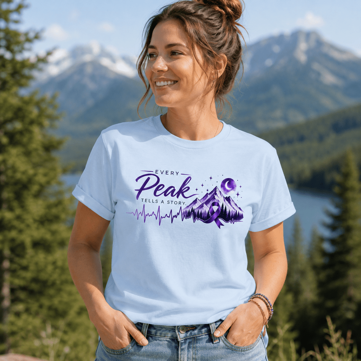 Every Peak Tells a Story Epilepsy Awareness Women's T-Shirt - Clothing, Women, T-Shirts - EpiAl's Shop