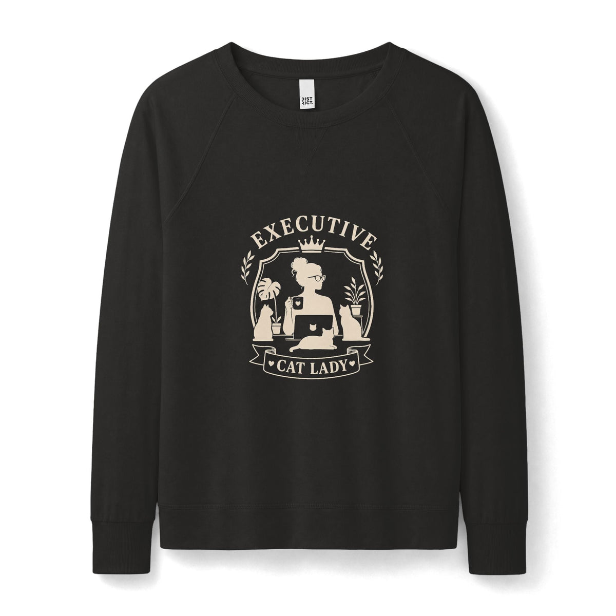 Executive Cat Lady Lightweight Sweatshirt | Women’s Cat Lover Crewneck - Clothing, Women, T-Shirts, Long-Sleeved - EpiAl's Shop
