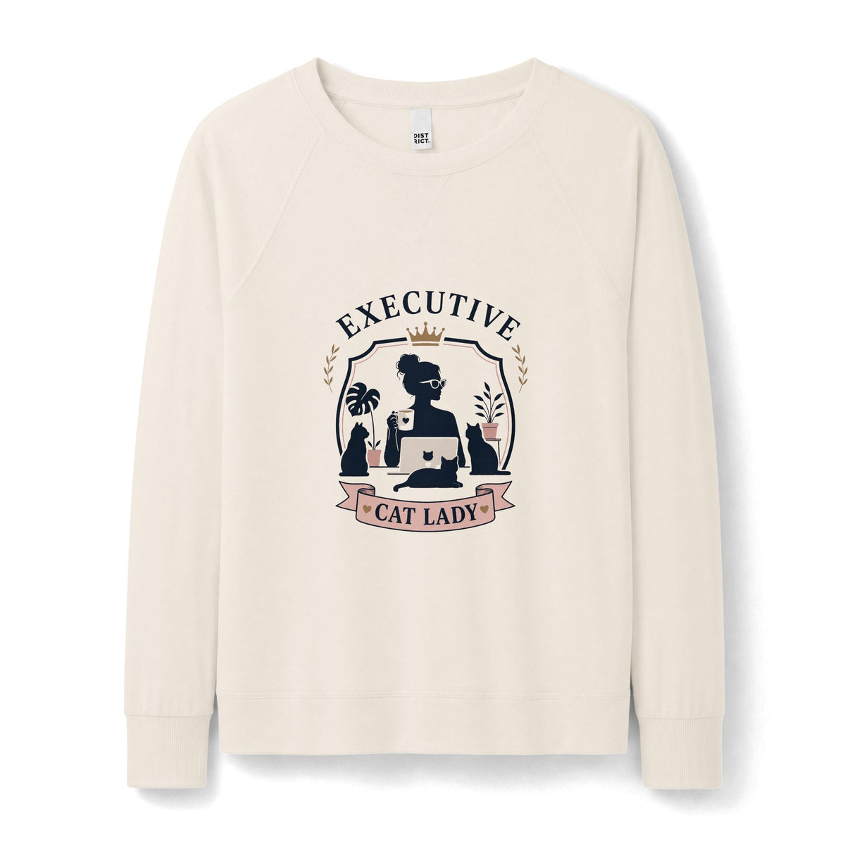 Executive Cat Lady Lightweight Sweatshirt | Women’s Cat Lover Crewneck - Clothing, Women, T-Shirts, Long-Sleeved - EpiAl's Shop