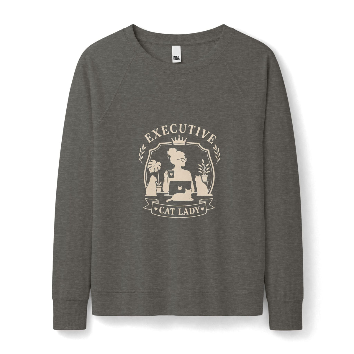 Executive Cat Lady Lightweight Sweatshirt | Women’s Cat Lover Crewneck - Clothing, Women, T-Shirts, Long-Sleeved - EpiAl's Shop