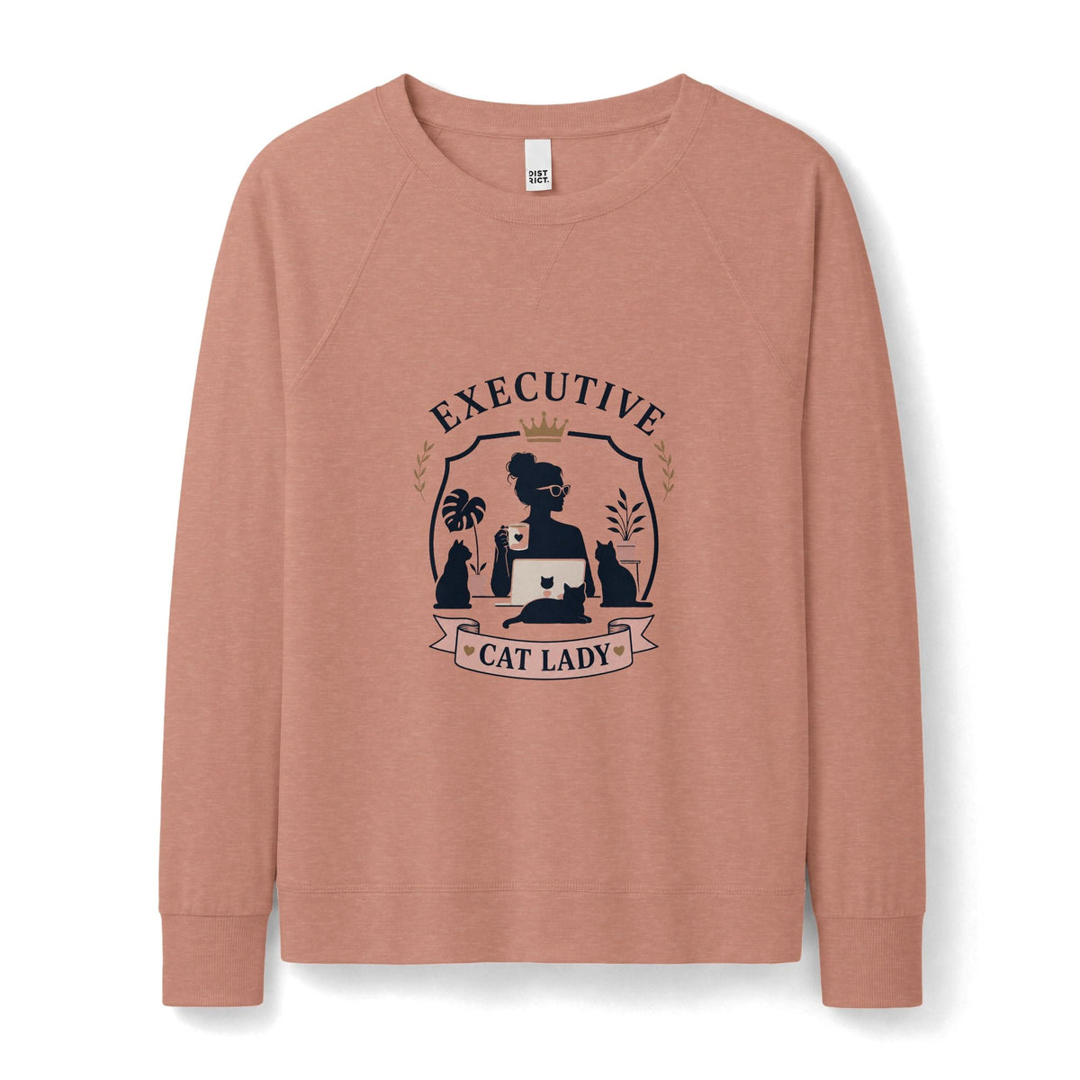 Executive Cat Lady Lightweight Sweatshirt | Women’s Cat Lover Crewneck - Clothing, Women, T-Shirts, Long-Sleeved - EpiAl's Shop