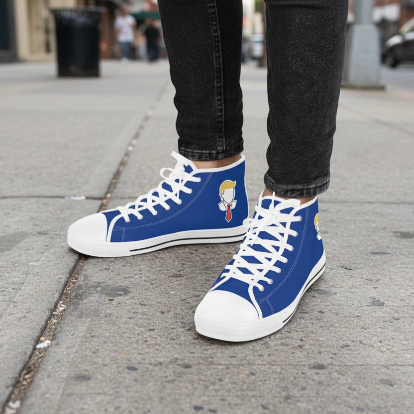 Executive Hairline Men’s High-Top Sneakers – Political Parody Statement Shoes - Shoes, Sneakers - EpiAl's Shop