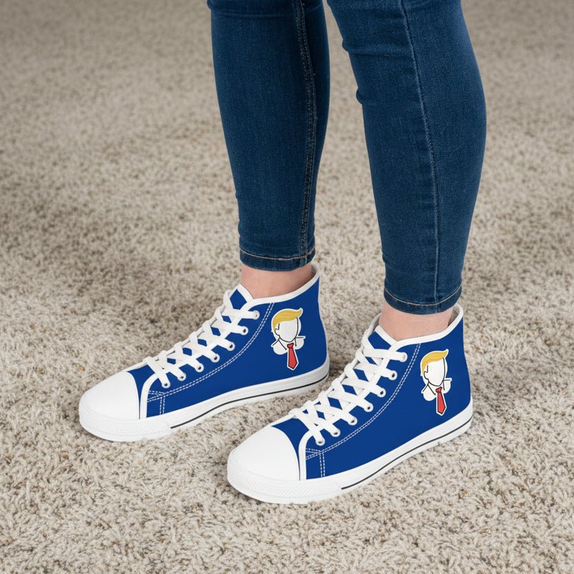 Executive Hairline Women’s High-Top Sneakers – Political Parody Statement Shoes - Shoes, Sneakers - EpiAl's Shop